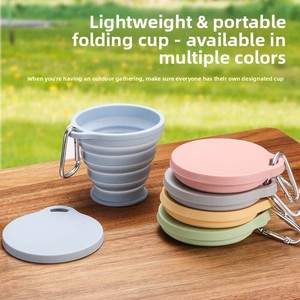 Taza plegable de silicona de calidad alimentaria, portátil, para viajes al aire libre, botella de agua ecológica, taza plegable para enjuague bucal, moderna y minimalista - Product Image 2