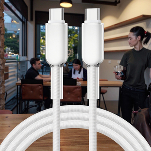 Gradient Trắng nylon bện USB C để Loại C Cáp truyền dữ liệu tốc độ cao cho máy tính sạc độ bền cao - Product Image 6