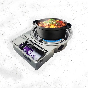 طاولة طعام وشواية وغاز بوتان قابلة للطي من الستانلس ستيل للمطاعم الكورية والرحلات الخارجية والشواء والشاهي - Product Image 2