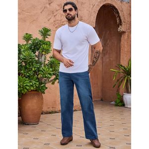 LONGBIDA Hombre Regular Fit Straight Leg Stretch Bootcut Blue Jeans Talla 34 - Product Image 4