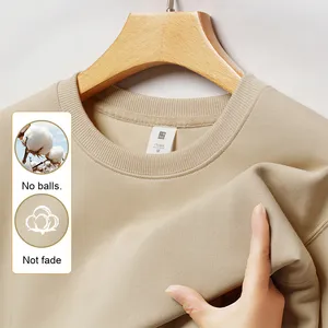 ANSZKTN Vente en gros Sweat-shirt décontracté à manches longues pour hommes T-shirt printemps automne couleur unie Haut polyvalent à fond ample - Product Image 1