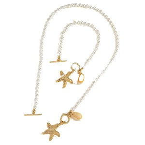 Jewelry Ocean Element Necklace <b>Bracelet</b> Summer Fresh Starfish <b>Shell</b> Pendant Pearl Chain Necklace <b>Bracelet</b> Set - Product Image 6