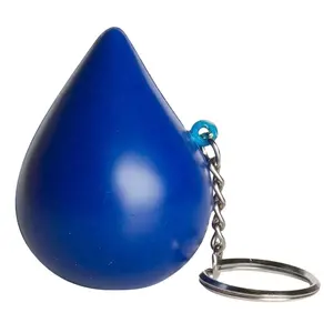 软垫球水滴形状PU定制抗压球玩具带钥匙链
