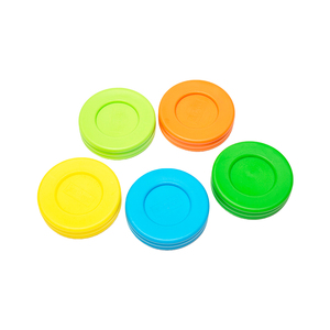 Couvercles de bocaux en plastique colorés sans BPA Couvercle de capuchon de mise en conserve anti-fuite à bouche régulière - Product Image 1