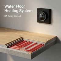 Thermostat intelligent Tuya WiFi avec écran TFT de 1,28 pouce et bouton rotatif pour le contrôle des systèmes de chauffage électrique, de chauffe-eau 3A et de chaudière à gaz
