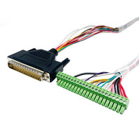 Cable de Conexión Personalizado de Longitud a Medida, Recto o en Ángulo Recto, DB9 DB15 DB25 DB37 DB45 Macho/Hembra a Bloque de Terminales