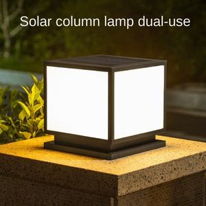 Lampe de jardin LED carrée simple et moderne à corps en aluminium, lampe de patio étanche à la base IP65 de la base E27 pour l'éclairage des rues de la cour - Product Image 5
