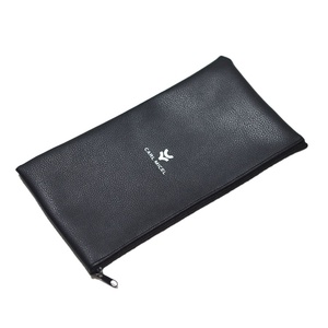 Pochette à bijoux en cuir PU noir haut de gamme, sac d'emballage personnalisé avec fermeture éclair et logo - Product Image 6
