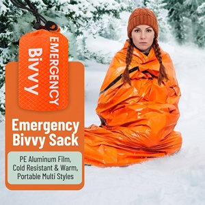 Sac de couchage d'urgence léger, bivouac d'urgence avec sifflet pour le camping, la randonnée et les aventures en plein air - Product Image 5