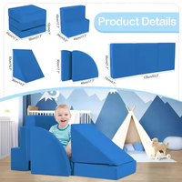 Sofá Modular de Juego para Niños, Sillón de Espuma para Niños Pequeños, Sofás de Peluche Convertibles para Bebés, Juego de Sofás Plegables y Comprimidos