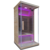 Moins cher Hemlock 1 personne Mini infrarouge intérieur Sauna panneau de carbone radiateurs Sauna carbone avec panneau de commande à vendre