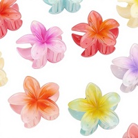 Pinces à cheveux mignonnes et préppy à thème tropical plage, fleurs hawaïennes plumeria et hibiscus, pour femmes et filles, Chine