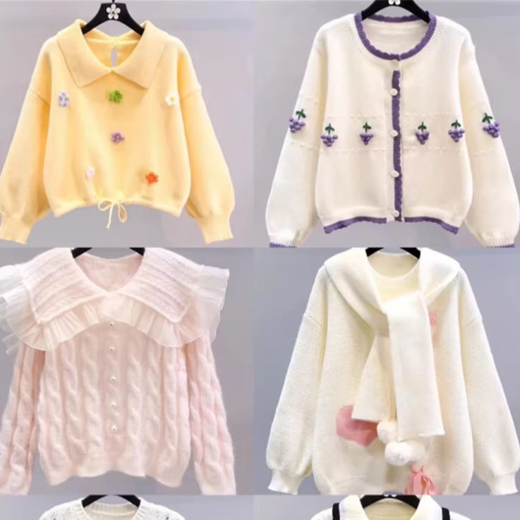 Ladies Fashion Korean Sweaters Stylish Warm Clothing