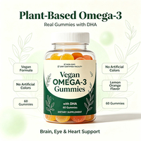 Gummies véganes oméga 3 de notre usine GMP, avec logo personnalisé, compléments alimentaires pour la santé