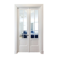 Cadre de porte antique intérieur blanc moderne de style simple grandes portes en bois de verre porte française