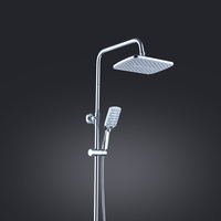 Robinet de salle de bain en acier inoxydable Sus304 Ensemble de douche à effet pluie pour chauffe-eau Robinet de douche en nickel brossé pour salle de bain