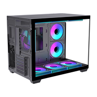 Gabinete de Torre Micro ATX Lovingcool con Paneles de Vidrio Templado de Vista Completa, Excelente Refrigeración y Diseño que Ahorra Espacio para PC Gaming