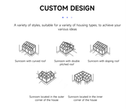 Pavillon de jardin triangulaire personnalisé en aluminium étanche, design européen, avec double vitrage trempé pour villa extérieure