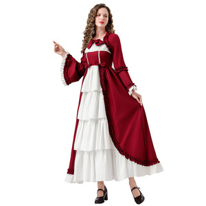Costume médiéval de la Renaissance pour femmes, robe longue, tenue de fête cosplay, robe de princesse multicolore, taille adulte 14 ans et plus - Product Image 3