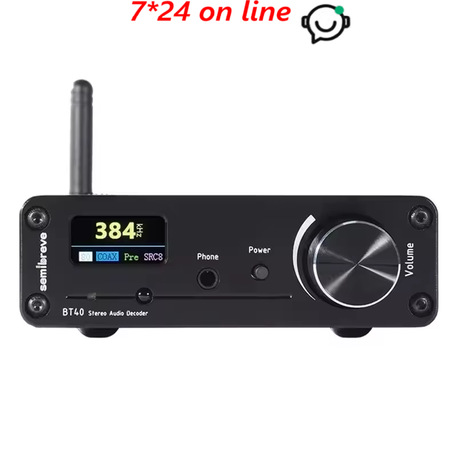 BT40 Flagship ES9038Q2M HIFI Bt Decoder QCC5125 Bt 5.1 HD Display SRC Elevated Audio Receiver IR Remote Controller