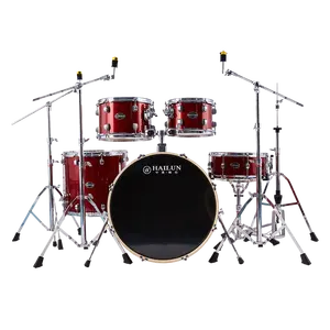 Hailun warship poplar Jazz drum set 5 drums 3 cymbals children Adult beginners Musical Percussion Instruments