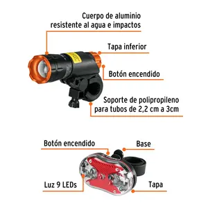 Juego de Luces Delanteras y Traseras para Bicicleta BOX 4, TRUPER - Product Image 3