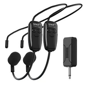 2 jeux de micro sans fil UHF Training Tour Fabricant de micro avec microphone Système de microphone sans fil monté sur la tête
