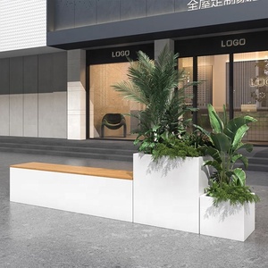 Wooden <strong>Bench</strong> With Flower Pots, Planter, and <strong>Bench</strong> Seat and Flower Planter - Product Image 5