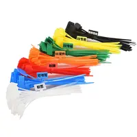 250 חתיכות 8 אינץ כבל תוויות תגים בצבע Zip קשרי ניילון חוט תוויות Ethernet כבל תוויות מחיר תגיות עם מחרוזת פלסטיק תגים