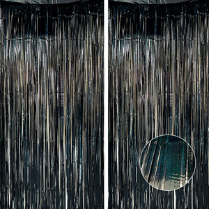 Rideaux à franges métalliques en feuille d'aluminium pas chers pour décorations de fête d'anniversaire, du Nouvel An, de mariage et de photos - Product Image 3