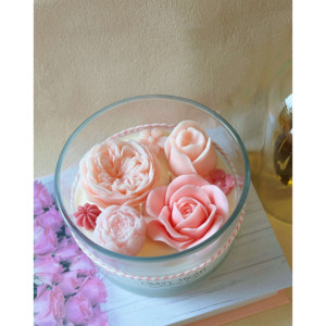 เทียนหอมกุหลาบในโหล ทำด้วยมือจากขี้ผึ้งถั่วเหลือง 16 ออนซ์ - Product Image 5