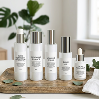 Flacon Cosmétique en Verre avec Pompe, Design Personnalisé, Vide, 40ml 100ml, Bouteille de Toner Visage à Mécanisme Rotatif