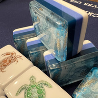 Tuiles de Mahjong Américaines 160 pièces, style côtier, ensemble en acrylique avec jokers, fleurs, vents et tuiles de rechange pour jeux à domicile