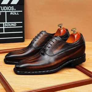 Chaussures décontractées carrées pour hommes, design original, mocassins Oxford à lacets, dessus en cuir, légères, respirantes, antidérapantes, pour l'extérieur - Product Image 6