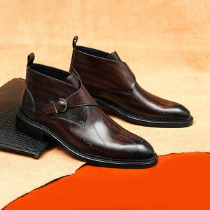 รองเท้าหนังแท้คุณภาพสูงสำหรับผู้ชายไซส์ใหญ่ แบบคลาสสิก หุ้มข้อเท้า สำหรับฤดูหนาวและฤดูใบไม้ร่วง กันน้ำ ระบายอากาศ ลดกลิ่นอับ กันลื่น - Product Image 3