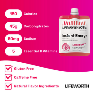 LIFEWORTH Paquete de Energía Instantánea, Geles Energéticos 180g, para Entrenamiento, Senderismo, Mujeres y Hombres, Carbohidratos, Vitaminas, Nutrición Deportiva, Resistencia, Bolsa de Energía - Product Image 2