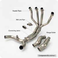 Système d'échappement complet de course modifié de qualité européenne pour moto V8, compatible JOG V8, DIO, BWS, ZX, DIO90, RR, DIO 26AA, ZX 26AA