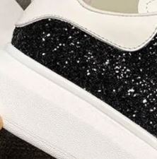 Baskets de sport décontractées pour femmes et hommes, semelle épaisse, couleurs dégradées scintillantes, strass, à lacets, amortissantes, légères pour l'hiver - Product Image 2