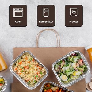 Logotipo personalizado gran oferta n. ° 2 bandejas de papel de estaño para llevar alimentos contenedor de papel de aluminio para llevar bandejas de papel de aluminio/sartenes/cajas con tapas - Product Image 6