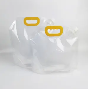 1L To 10 Liter Stand Up Spout Pouch With Handle Transparent Aluminum Coffee Water Rice Juice Packaging Gallon Beverage Bag