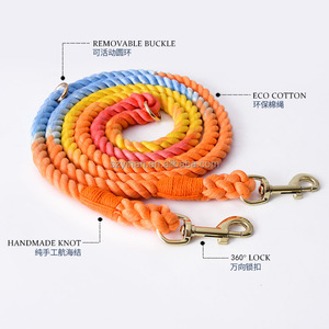 Correa de perro doble de 14 colores, logotipo personalizado, cuerda de algodón y poliéster trenzada multifunción, correa de perro manos libres resistente - Product Image 3