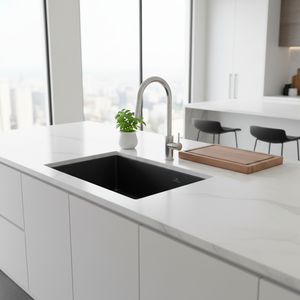 Évier de cuisine OEM en acier inoxydable à cuve unique, fait main, finition brossée mate noire, à poser sur comptoir, sanitaire, adapté aux restaurants - Product Image 5