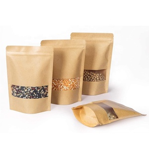 Bolsas de Papel Kraft con Ventana y Cierre Superior, Bolsas Reutilizables para Almacenamiento de Alimentos, Estilo Clásico, Embalaje Reciclable - Product Image 2