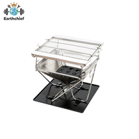 Réchaud de camping portable professionnel NB FAVR pour pique-nique, léger, pliable, argenté, barbecue