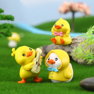 ชุดกันฝนการ์ตูนน่า<span class=keywords><strong>รัก</strong></span> รูปเป็ดเหลือง ของเล่นพลาสติกจิ๋ว DIY สำหรับตกแต่งสวน งานฝีมือ ตุ๊กตา ของตกแต่งบ้าน - Product Image 2