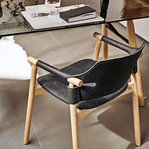 JP Silla de comedor nórdica de madera maciza Silla <span class=keywords><strong>Wishbone</strong></span> <span class=keywords><strong>Sillas</strong></span> Cuero Vintage Nordicas - Product Image 6