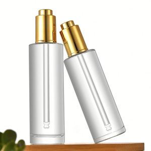 20ml 30ml 50ml 60ml 80ml 100ml Clear or Frosted Round Essential Oil Glass Dropper <b>Bottle</b> with Push Button Cap - Product Image 6
