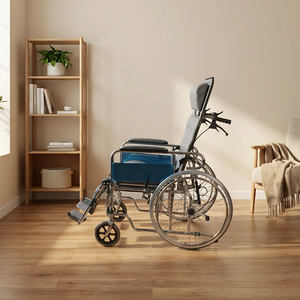 整形外科用フルリクライニング人間工学に基づいたシート付き手動式トイレ車椅子 - Product Image 5