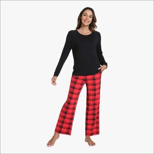 Pijamas de Mujer a Rayas de Algodón de Bambú Suave, Pijamas Transpirables para Dormir con Certificación OEKO-TEX - Product Image 1