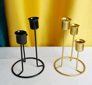 LANJO 3 heads Candles Metal Modern Taper Candle Holders Table Centerpieces Decorative <b>Candlesticks</b> - Product Image 2